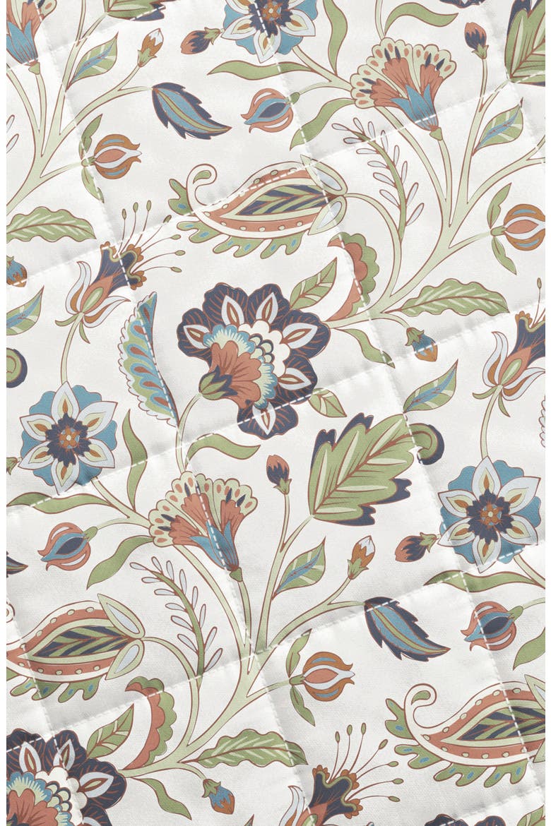 Boho Block Print Floral Cotton Quilt & Sham Set, Alternate, color, REGAL GARDEN - IVORY