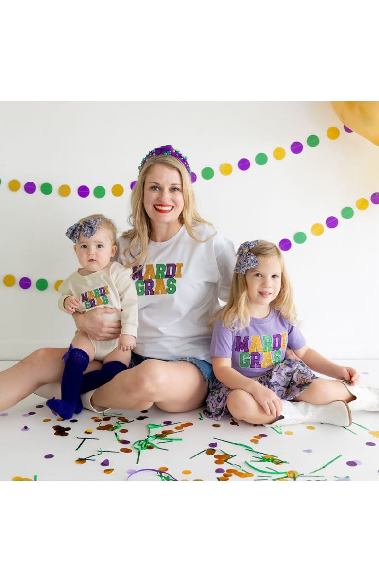 Sweet Wink Mardi Gras Patch Adult Short Sleeve T-Shirt, Alternate, color, 