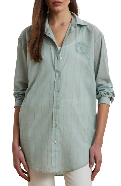 RALPH LAUREN LAUREN RALPH LAUREN STRIPE OVERSIZE COTTON BUTTON-UP SHIRT 