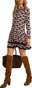 MINT VELVET Swan Print Mini Dress