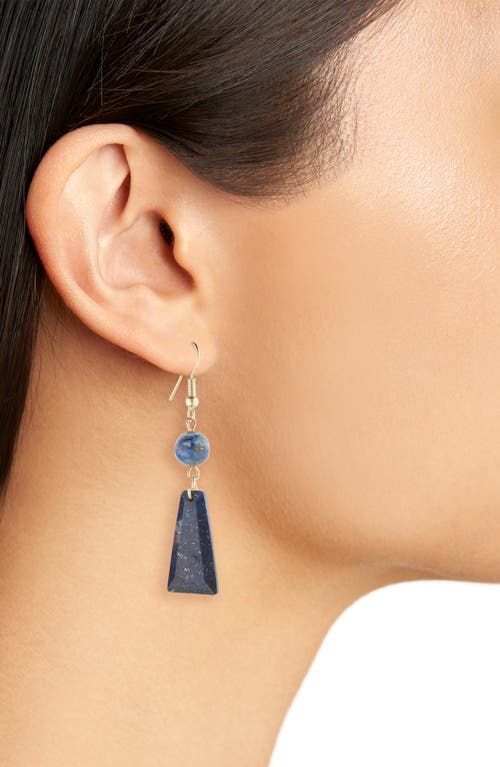 Cara Crystal Fringe Drop Earrings In Blue