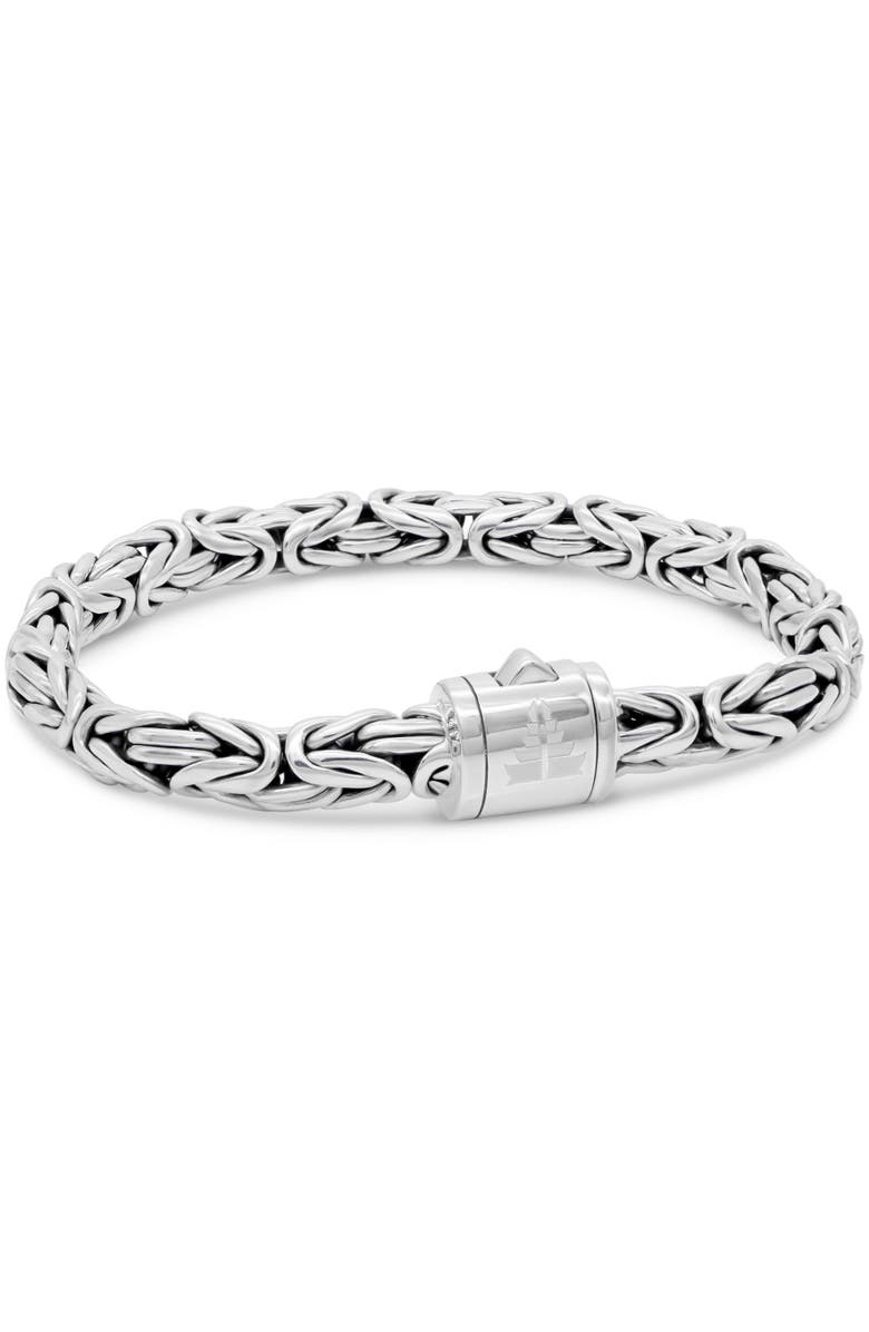 DEVATA Borobudur Oval 7mm Chain Bracelet in Sterling Silver, Main, color, Silver