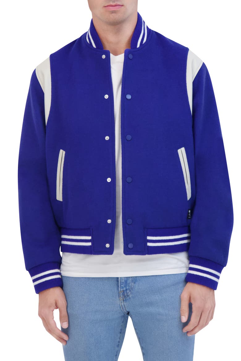 Wool Varsity Jacket, Alternate, color, ROYAL
