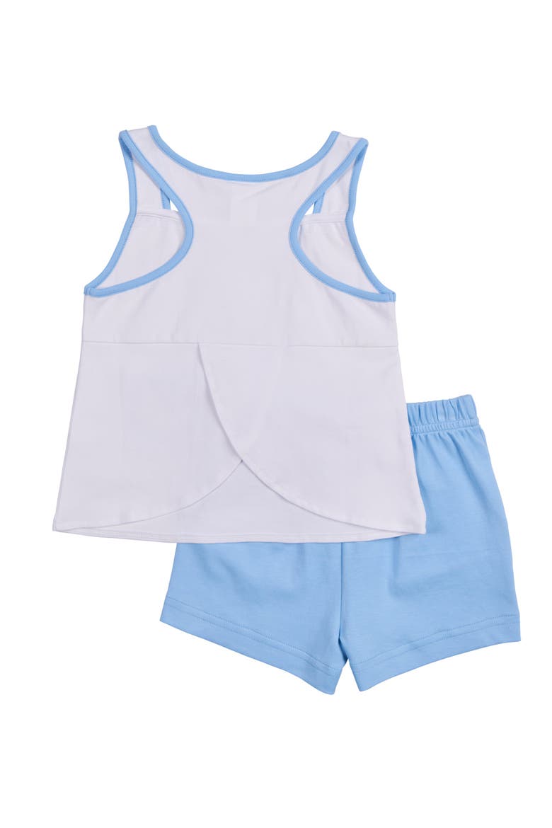 Knit Short Set With Tennis Rackets, Alternate, color, White / Light Blue