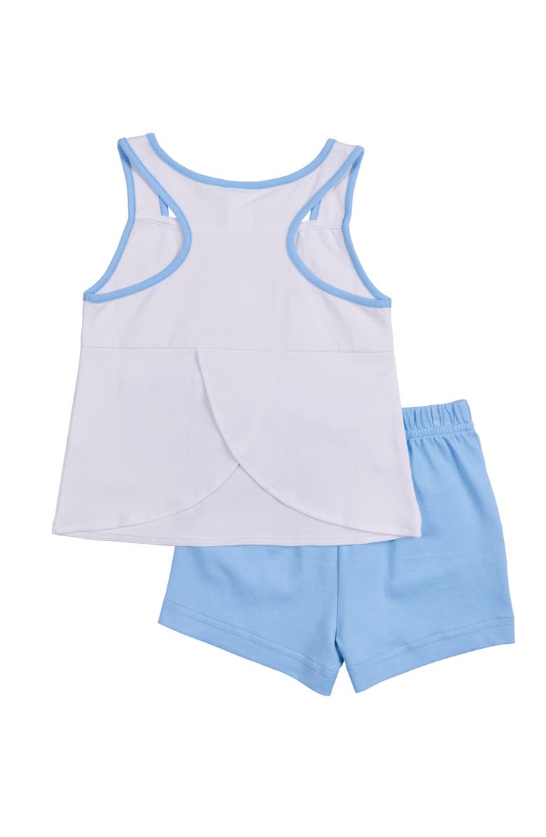 Florence Eiseman Knit Short Set With Tennis Rackets, Alternate, color, White / Light Blue