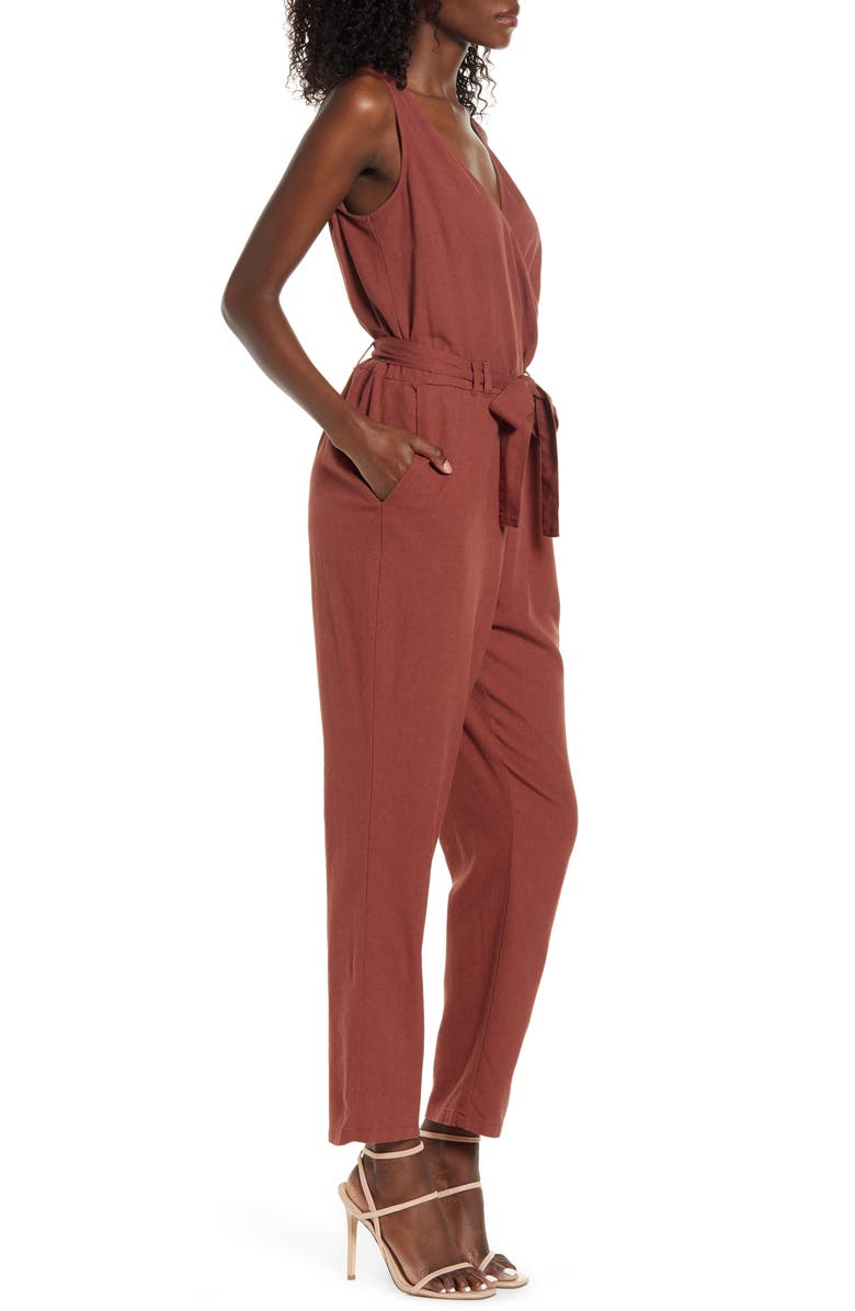 VERO MODA Helen Milo Sleeveless Tie Waist Jumpsuit, Alternate, color,