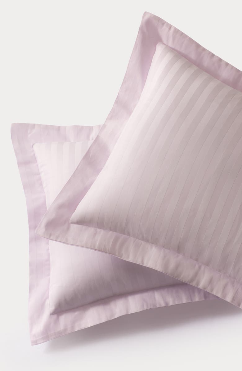 Brooks Brothers Set of Two Sateen Stripe Pillow Sham, Alternate, color, Lilac