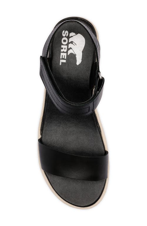 Sorel Cameron Flatform Sandal In Black/chalk