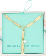 Leith The World Is Your Oyster Fish Lariat Necklace