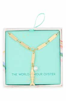 Leith The World Is Your Oyster Fish Lariat Necklace