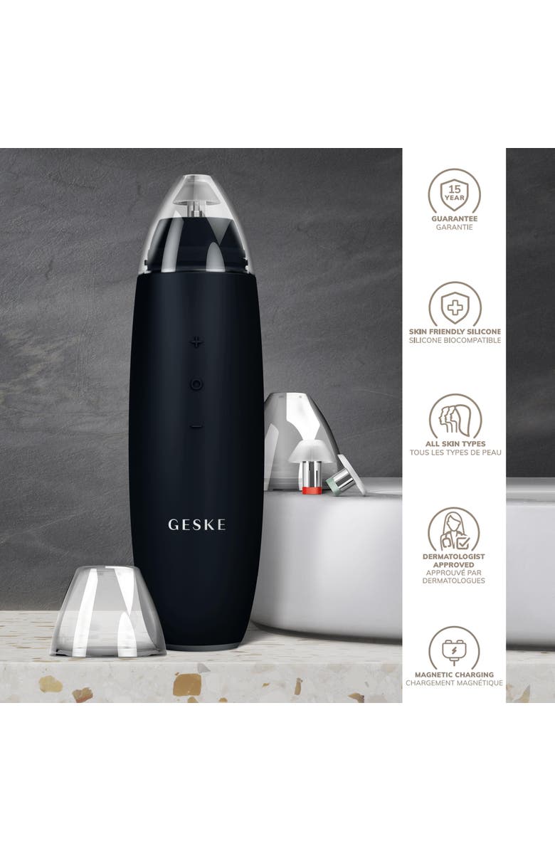 GESKE SmartAppGuided MicroDermabrasion Blackhead Remover | 7 in 1, Alternate, color, Black