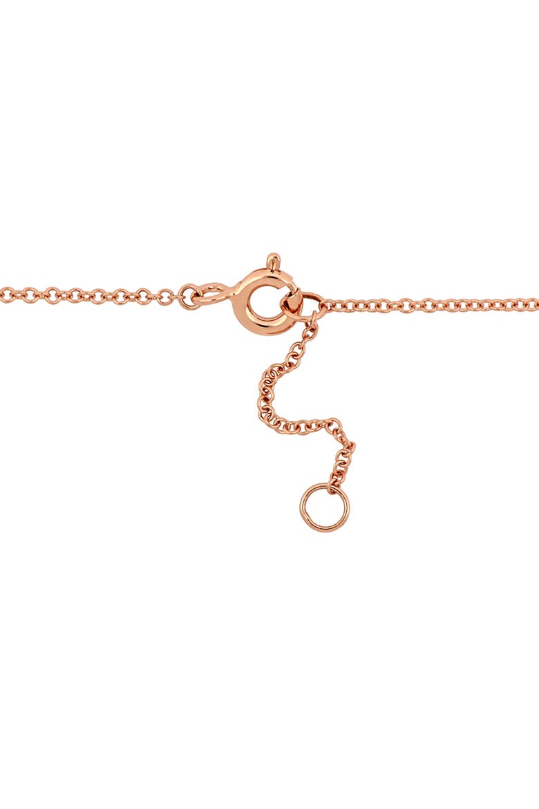Diamond Open Oval Necklace 14k Rose Gold, Alternate, color, Rose Gold