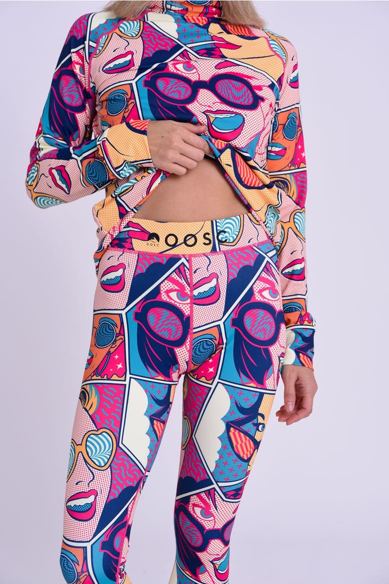 Baselayer Leggings  - Comic Book Candy Women's, Alternate, color, multi-colour
