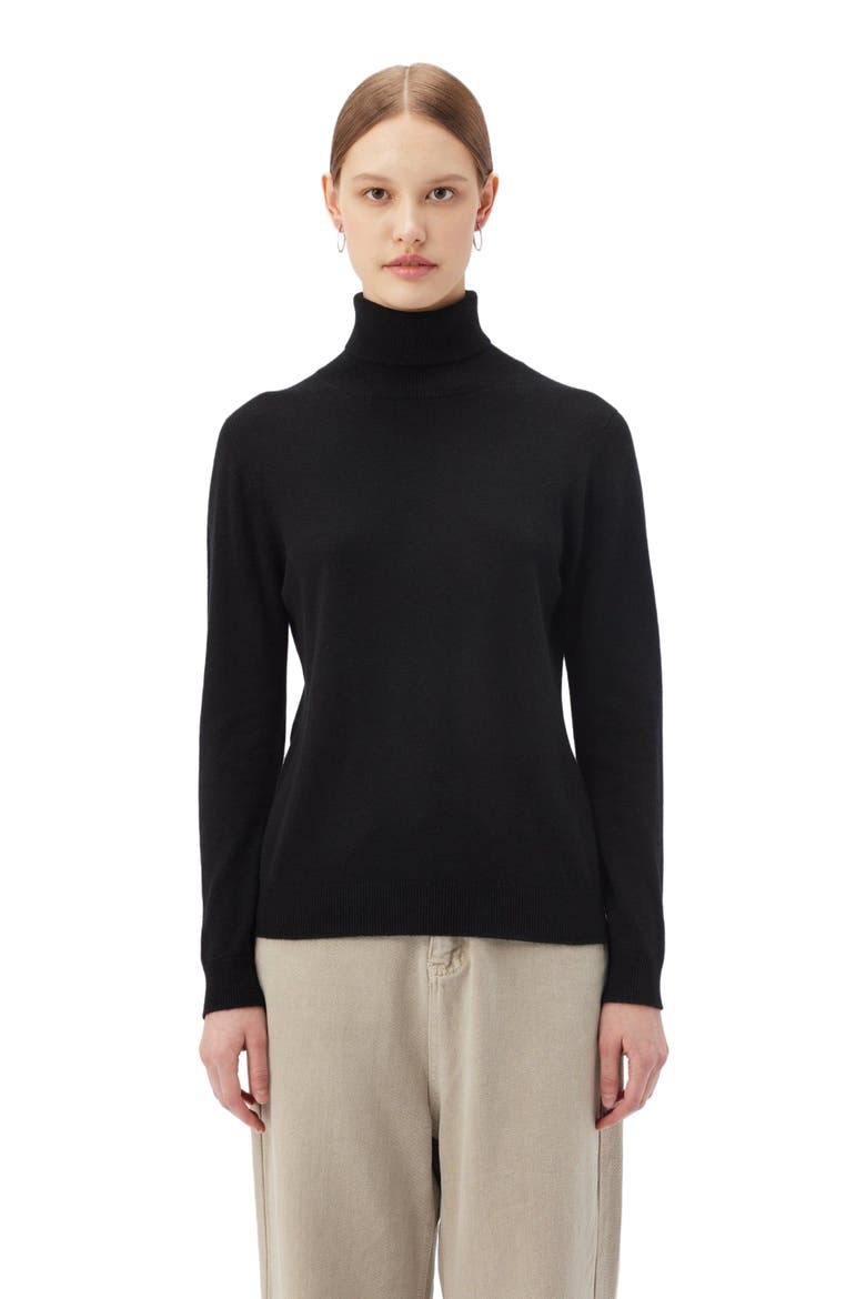 Essential Cashmere Turtleneck Sweater, Alternate, color, black
