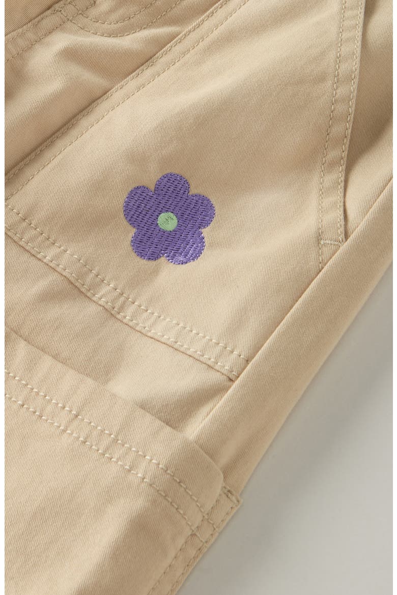 Kids' Embroidered Straight Leg Cargo Pants, Alternate, color, TAN SAND DOODLE EMBROIDERY