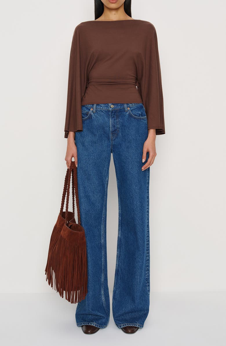 Reformation Avery Long Sleeve Top, Alternate, color, Cafe