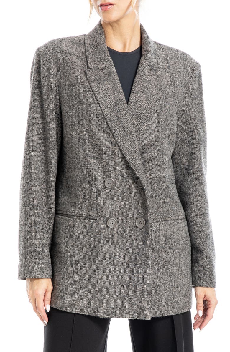 MAX STUDIO Oversize Double Breasted Tweed Jacket, Main, color, 