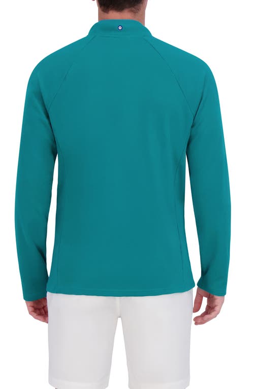Ben Sherman Microfleece Quarter Zip Golf Sweatshirt In Teal