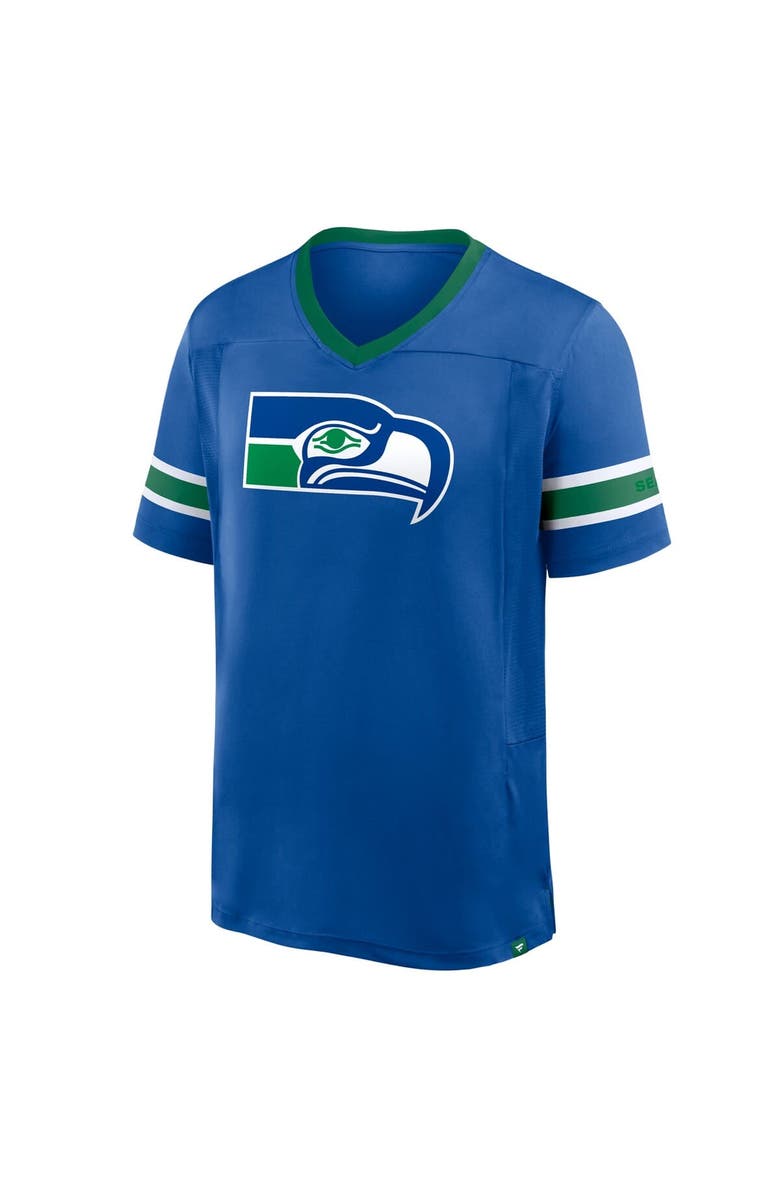 FANATICS Men's Fanatics Royal Seattle Seahawks Hometown Premium Hashmark V-Neck T-Shirt, Alternate, color, Royal
