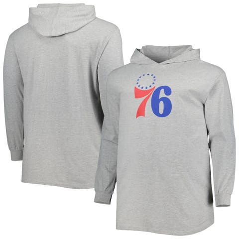 Men's Fanatics Branded Heather Gray Philadelphia 76ers Big & Tall Pullover Hoodie