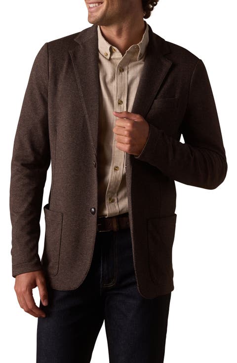 Knit Cotton Blend Herringbone Sport Coat