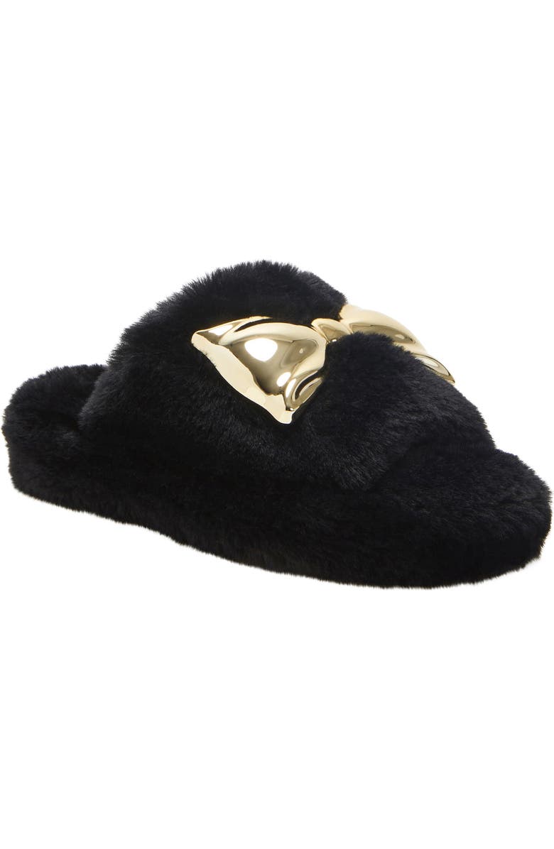 Katy Perry The Fuzzy Metallic Bow Slide, Main, color,