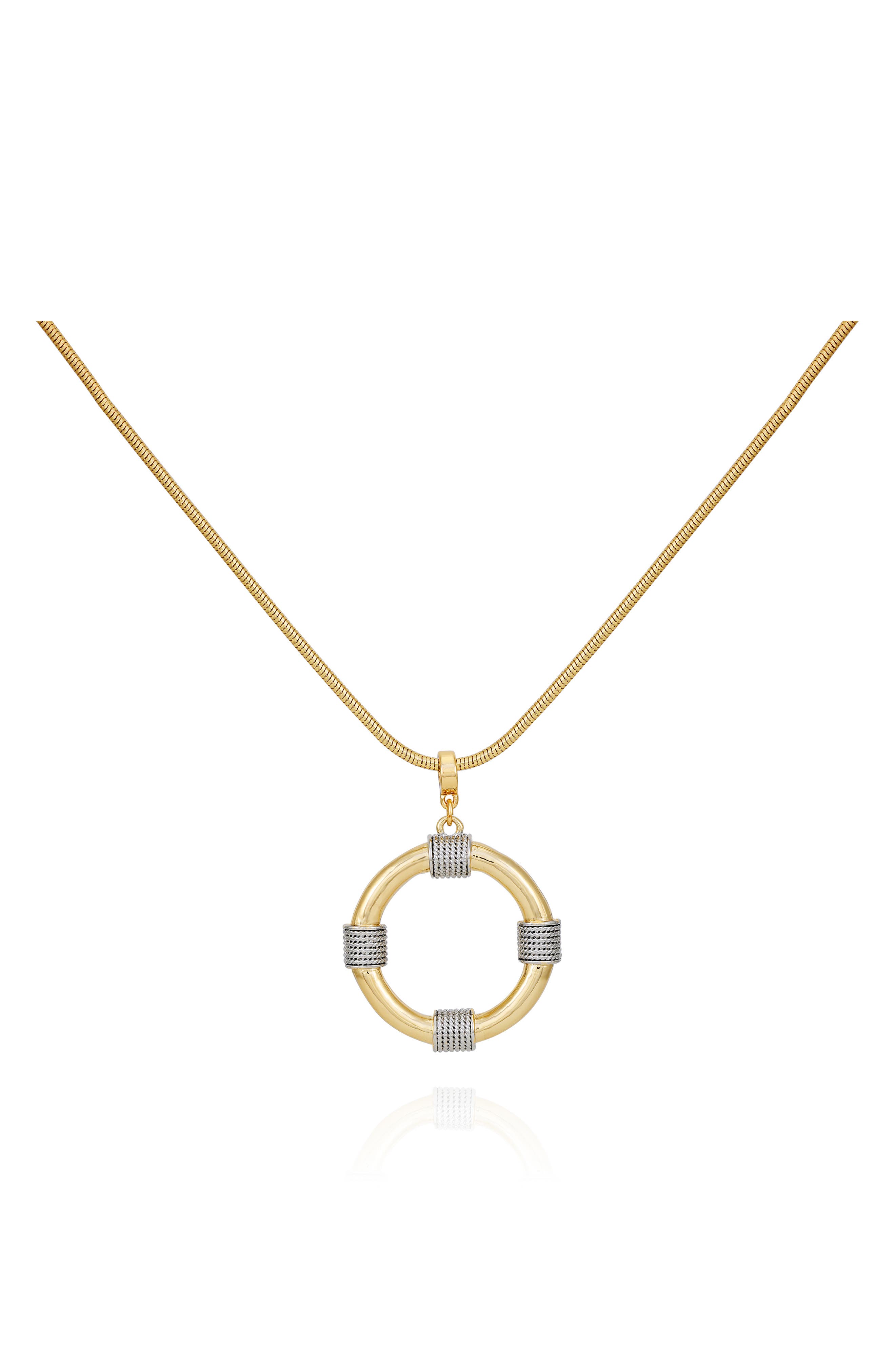 T Tahari Two-Tone Pendant Necklace
