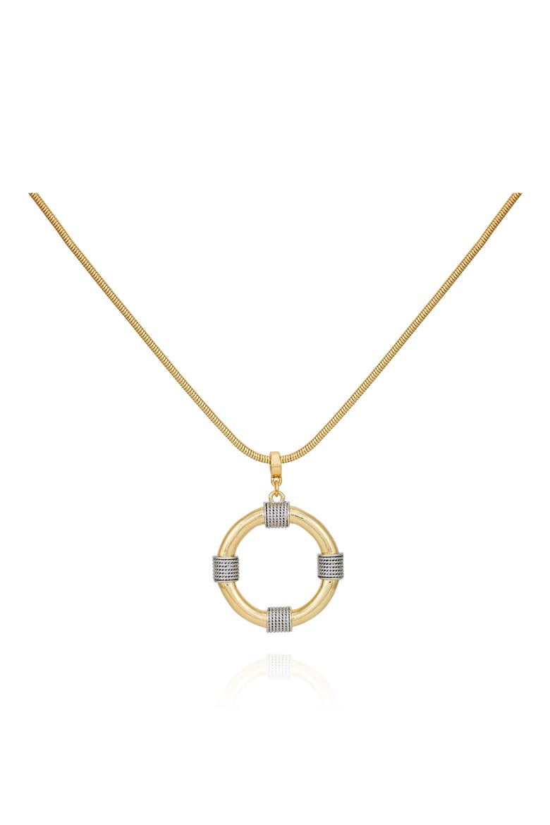 Two-Tone Pendant Necklace, Main, color, GOLD TONE