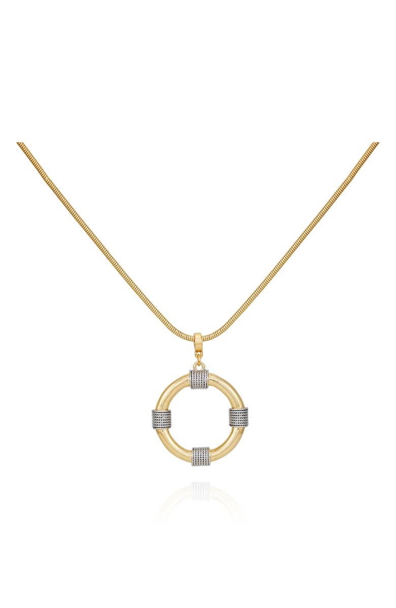 T Tahari Two-Tone Pendant Necklace, Main, color, Gold Tone