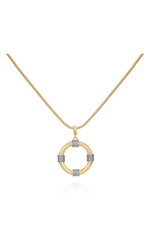 Two-Tone Pendant Necklace