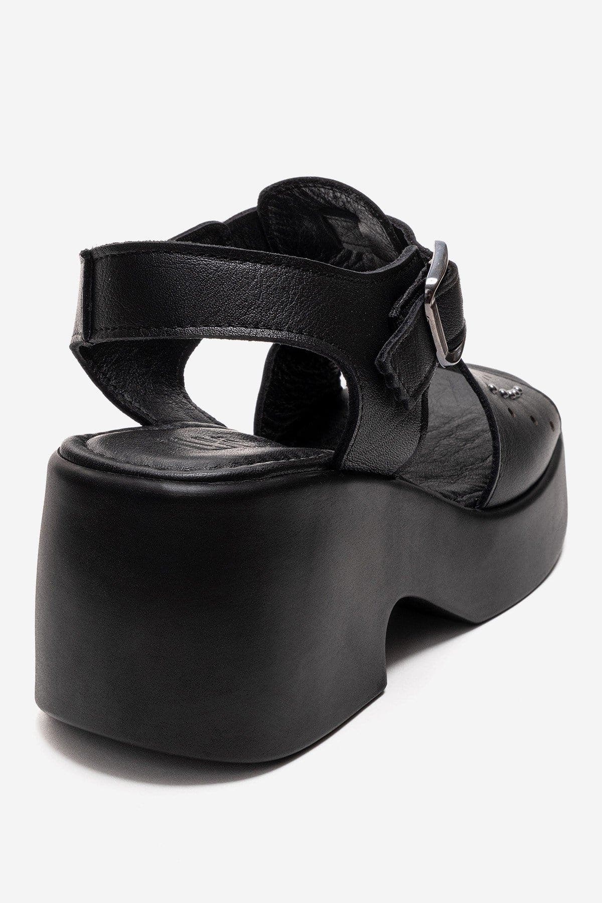 Forever & Always Shoes Romina Leather Platform Sandal, Alternate, color, Black