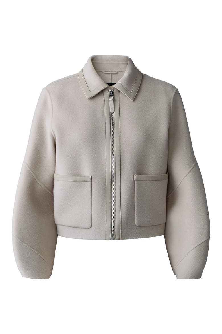 Solana Wool & Leather Jacket, Alternate, color, TRENCH