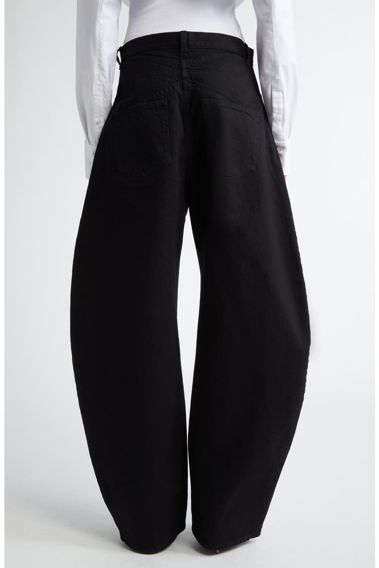 Round Denim Jeans, Alternate, color, NOIR ALAIA