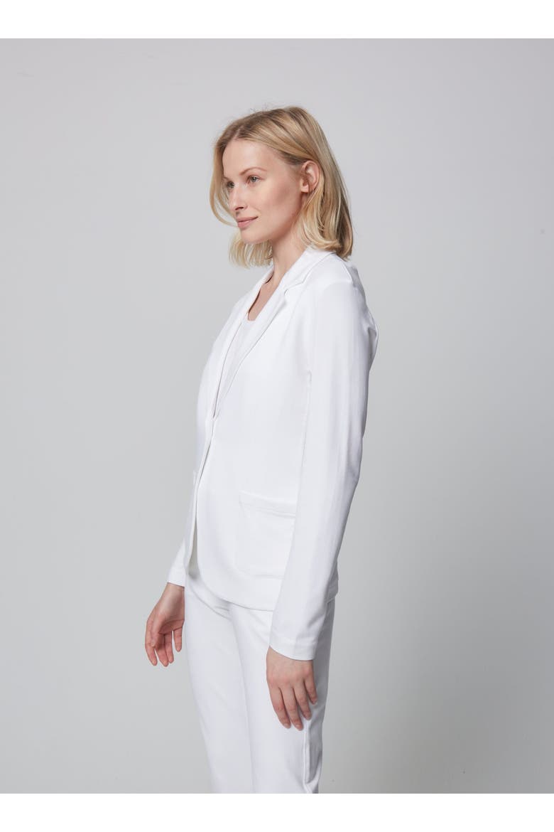 French Terry Looped One-Button Blazer, Alternate, color, BLANC