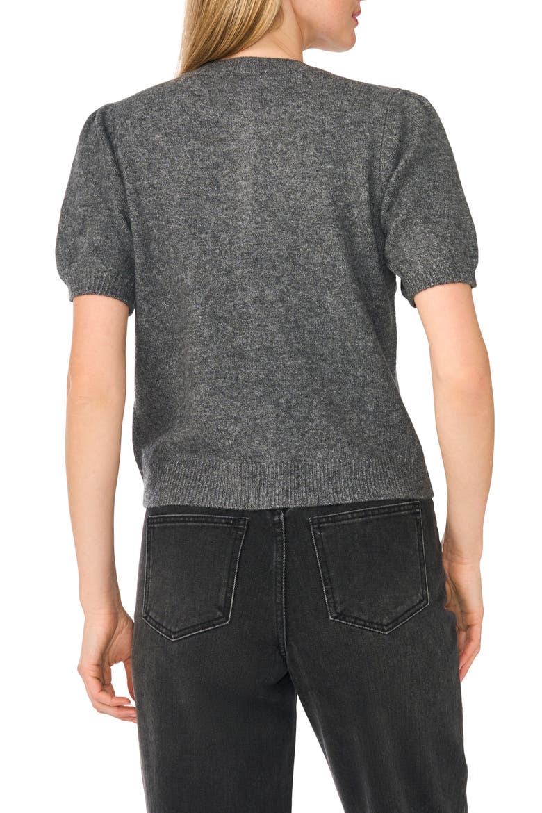 Short Sleeve Cardigan, Alternate, color, MEDIUM HEATHER GREY