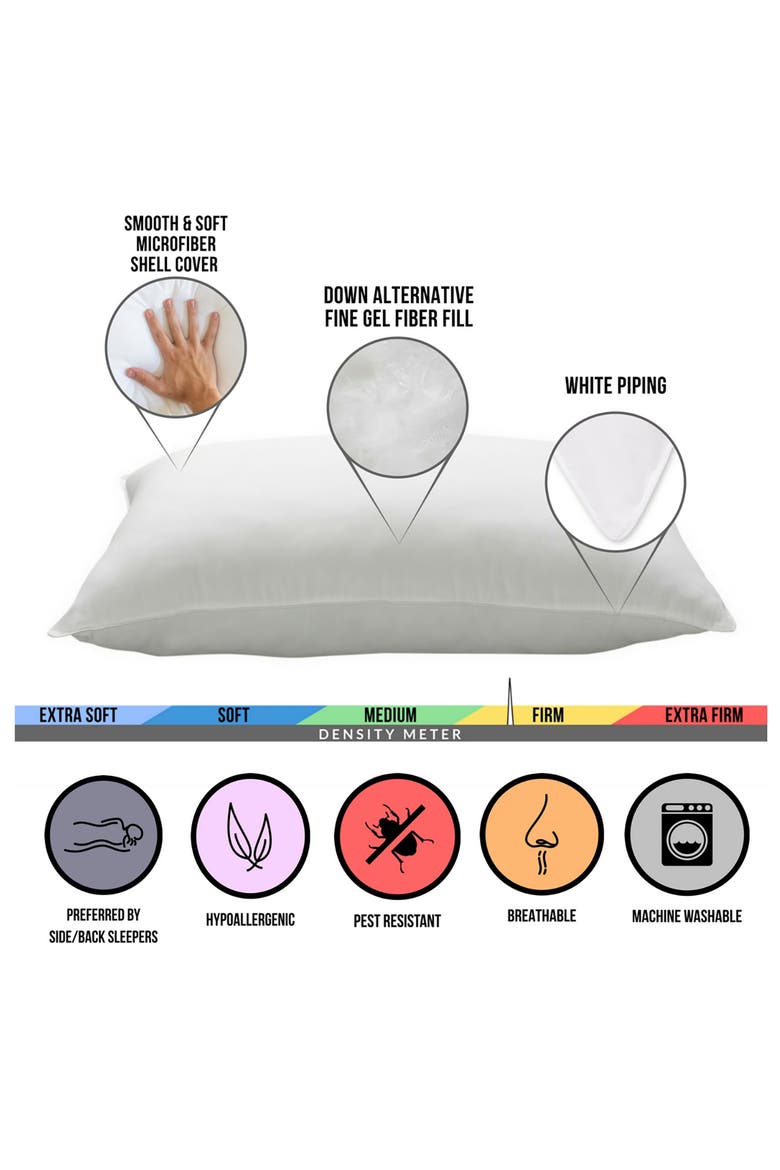 Signature Microfiber Shell Down Alternative Pillow - Set of 2, Alternate, color, WHITE