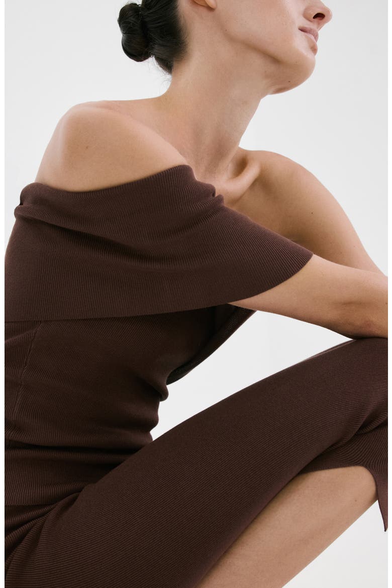 Slit Hem Crop Leggings, Alternate, color, CHOCOLATE