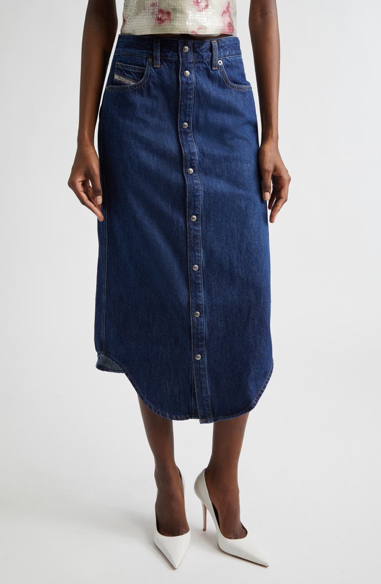 DIESEL<sup>®</sup> De-Ard Denim Midi Skirt, Main, color, Denim