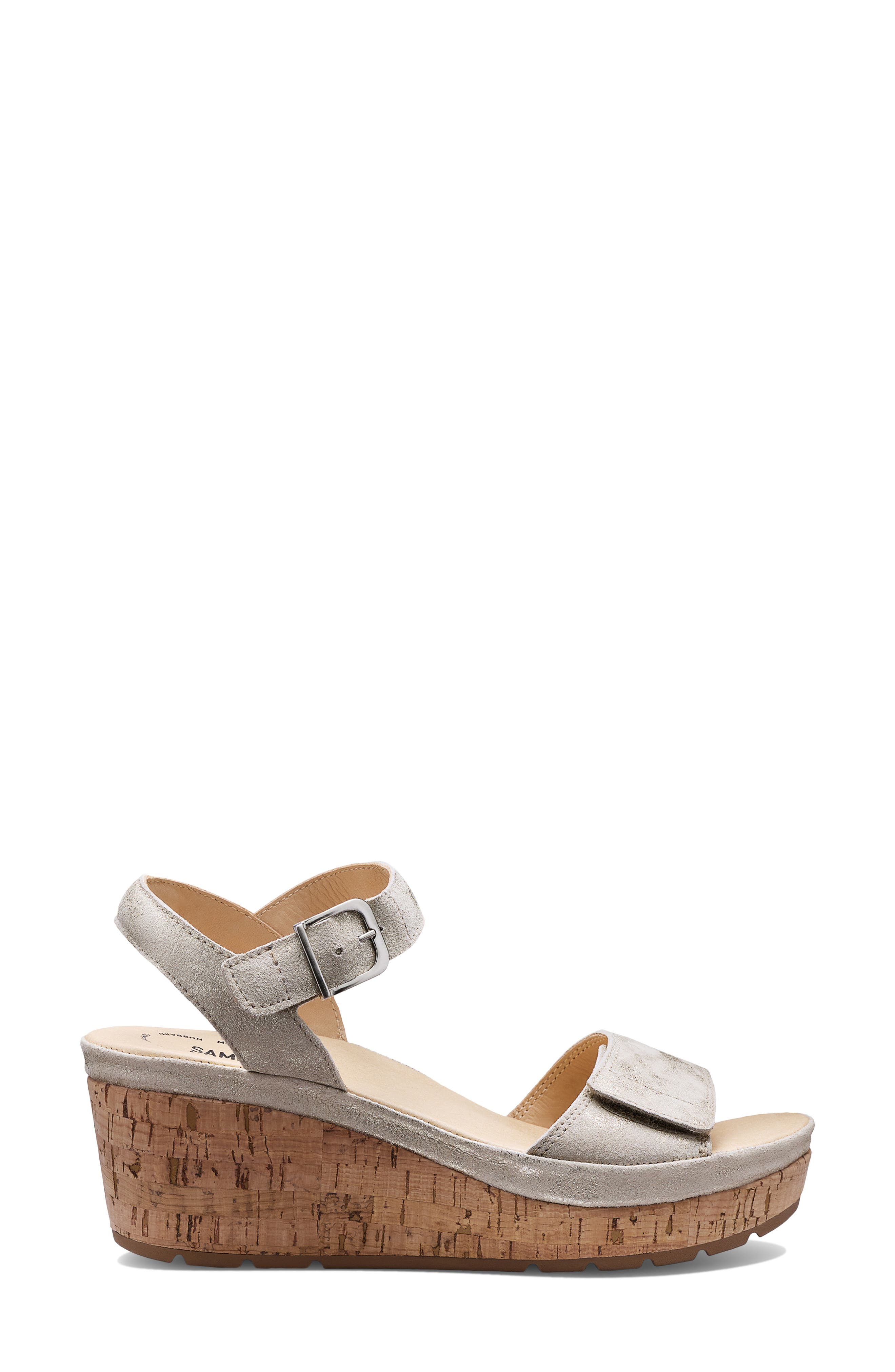 Portola Two-Strap Wedge Sandal, Alternate, color, CHAMPAGNE SUEDE