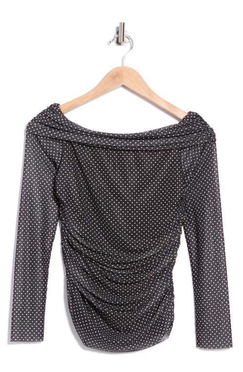 Leith Off The Shoulder Mesh Knit Top In Multi