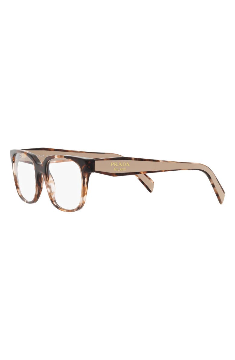 Prada 52mm Rectangular Optical Glasses, Alternate, color, Caramel