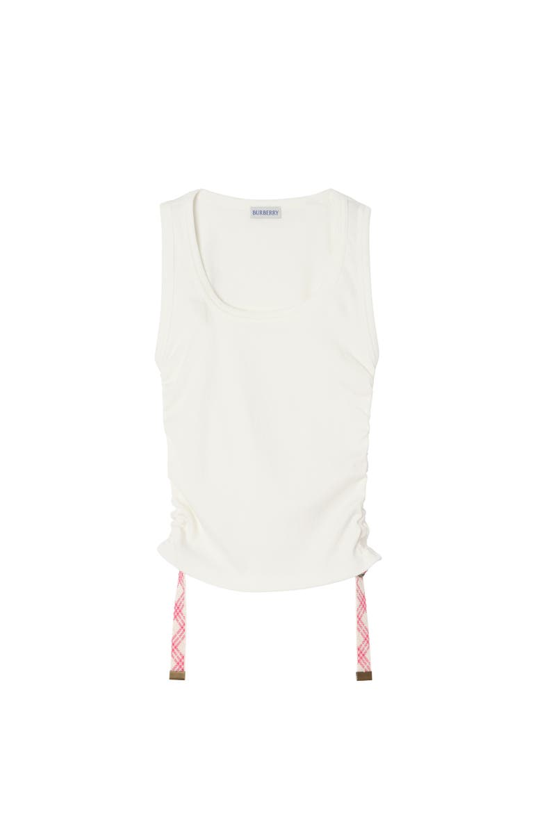 Burberry Festival Cotton Blend Tank Top, Alternate, color, Chalk White