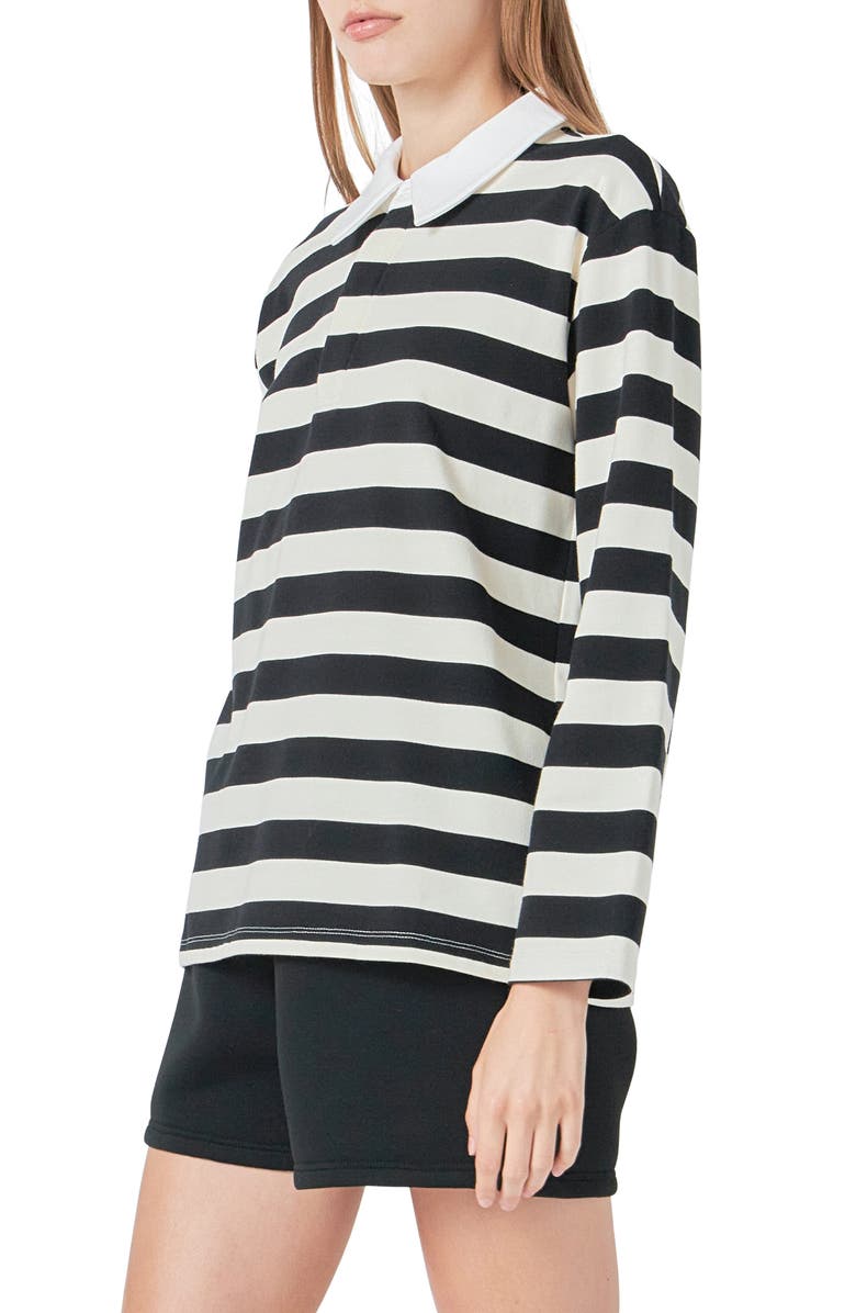 Grey Lab Stripe Cotton Blend Polo Shirt, Alternate, color, 