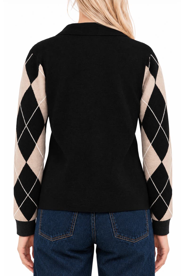 Spencer Argyle Cardigan, Alternate, color, ARGYLE BLACK