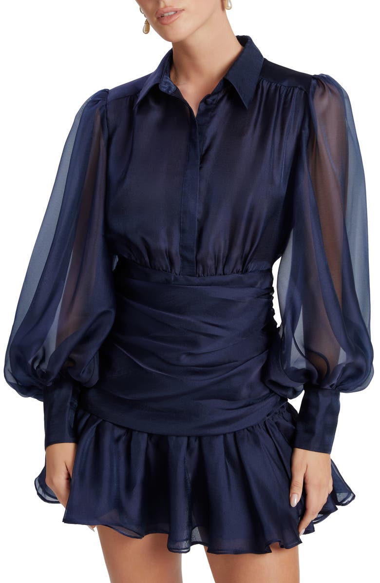 Bardot Milani Long Sleeve Organza Shirtdress, Alternate, color,