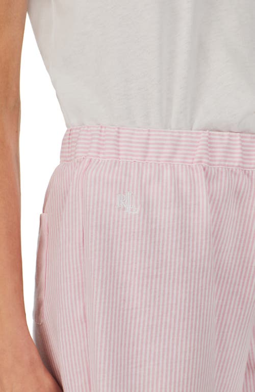 Ralph Lauren Lauren Stripe Boxer Pajama Shorts In Pink Stripe