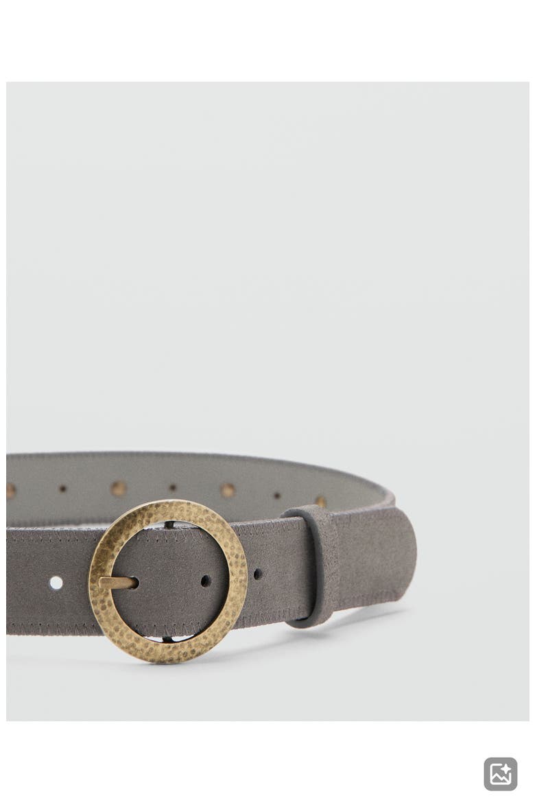 Stud Leather Belt, Alternate, color, GREY