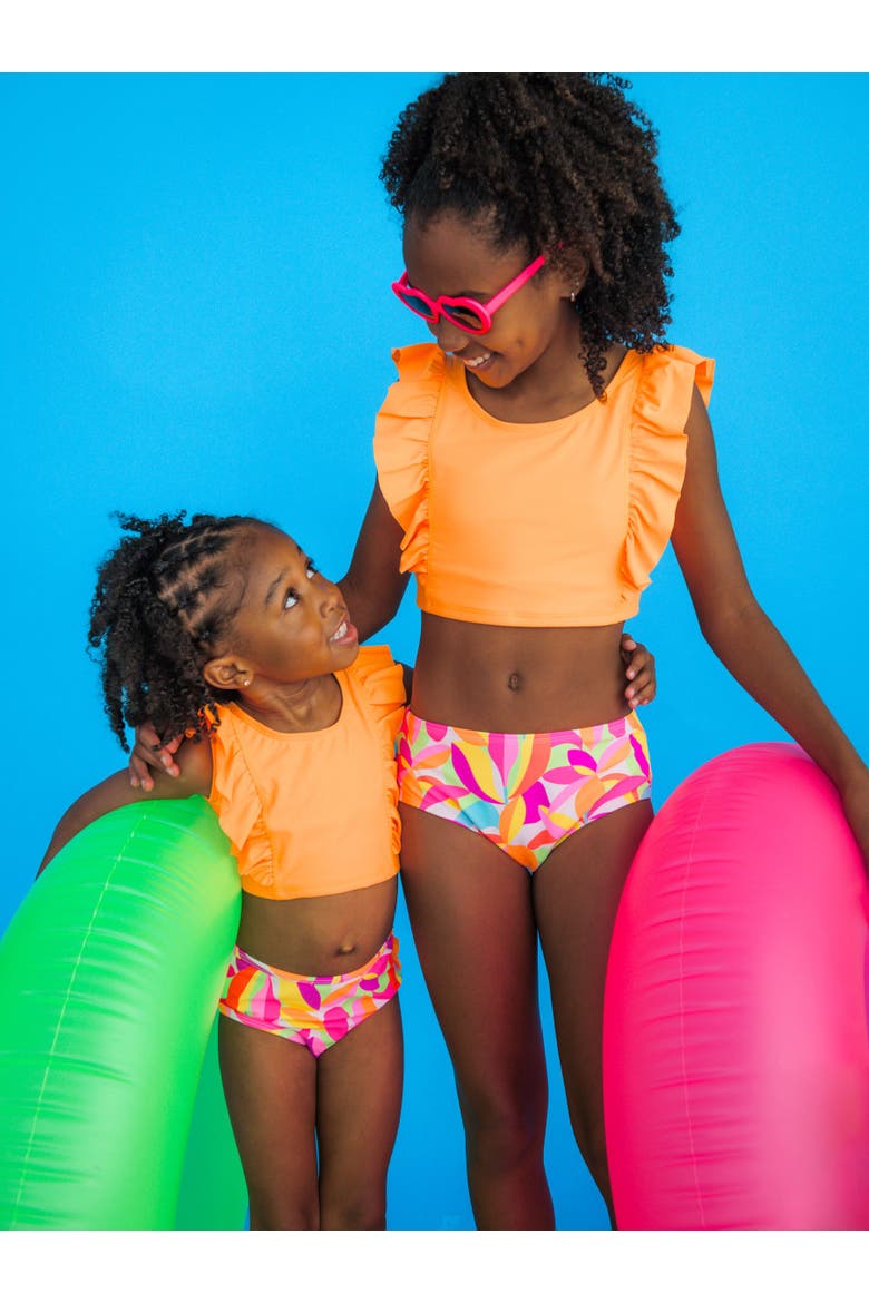 Waterfall Tankini 2-Piece Swimsuit, Alternate, color, Neon Tropical Adventure