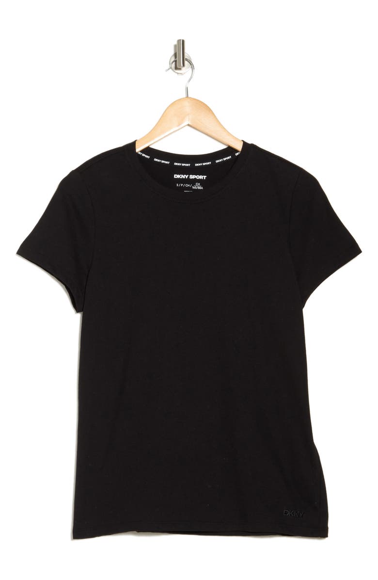 DKNY Embroidered Logo Crew T-Shirt, Alternate, color, Black