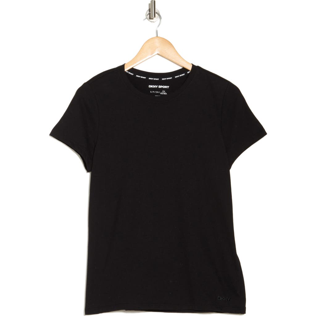 Dkny Embroidered Logo Crew T-shirt In Black
